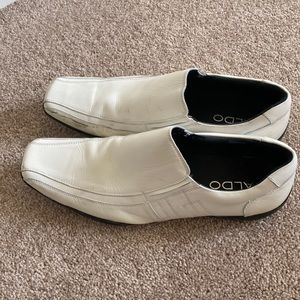 All white Aldo Loafers